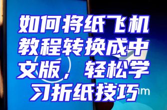 如何将纸飞机教程转换成中文版，轻松学习折纸技巧