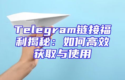 Telegram链接福利揭秘：如何高效获取与使用