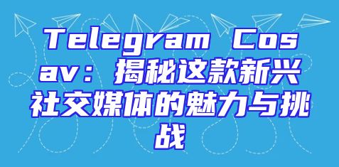 Telegram Cosav：揭秘这款新兴社交媒体的魅力与挑战