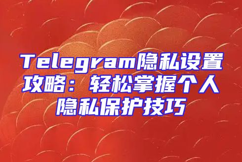 Telegram隐私设置攻略：轻松掌握个人隐私保护技巧