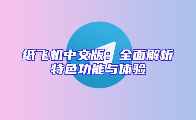 纸飞机中文版：全面解析特色功能与体验