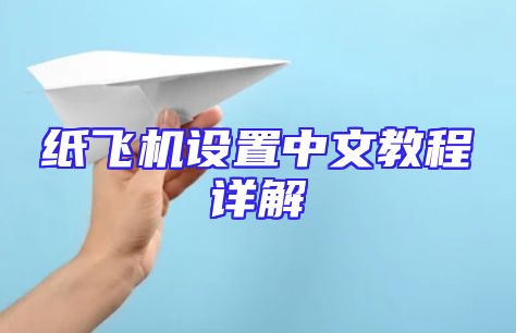 纸飞机设置中文教程详解