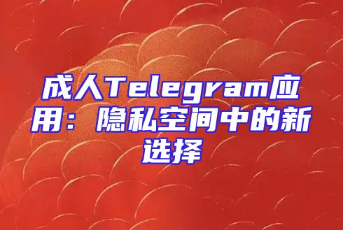 成人Telegram应用：隐私空间中的新选择