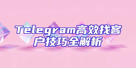 Telegram高效找客户技巧全解析