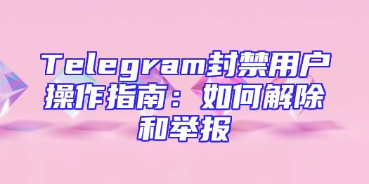 Telegram封禁用户操作指南：如何解除和举报