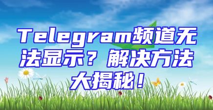 Telegram频道无法显示？解决方法大揭秘！