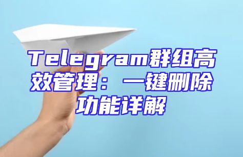 Telegram群组高效管理：一键删除功能详解