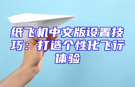 纸飞机中文版设置技巧：打造个性化飞行体验