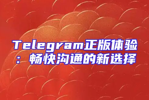 Telegram正版体验：畅快沟通的新选择