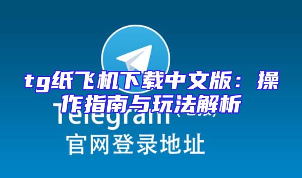 tg纸飞机下载中文版：操作指南与玩法解析