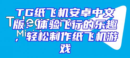 TG纸飞机安卓中文版：体验飞行的乐趣，轻松制作纸飞机游戏