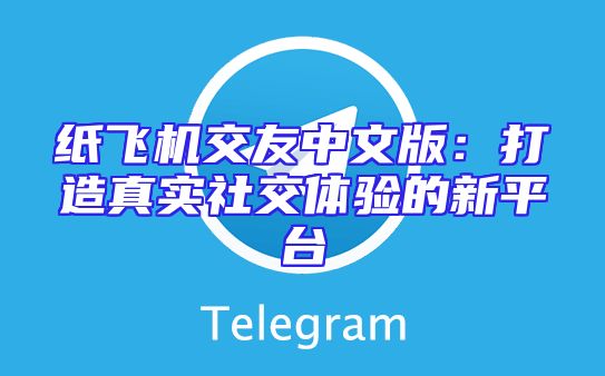 纸飞机交友中文版：打造真实社交体验的新平台