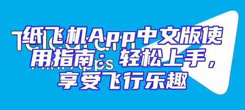纸飞机App中文版使用指南：轻松上手，享受飞行乐趣