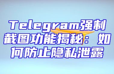 Telegram强制截图功能揭秘：如何防止隐私泄露
