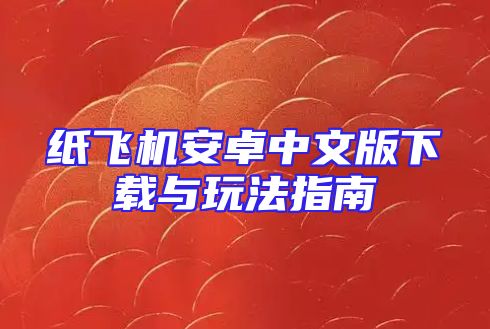 纸飞机安卓中文版下载与玩法指南
