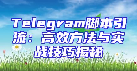 Telegram脚本引流：高效方法与实战技巧揭秘