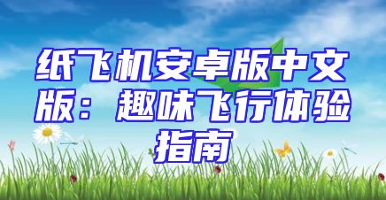 纸飞机安卓版中文版：趣味飞行体验指南