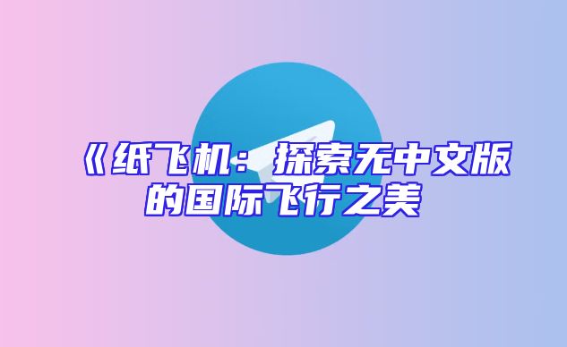 《纸飞机：探索无中文版的国际飞行之美