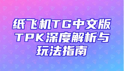 纸飞机TG中文版TPK深度解析与玩法指南