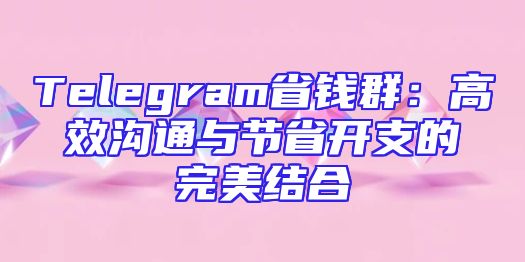 Telegram省钱群：高效沟通与节省开支的完美结合