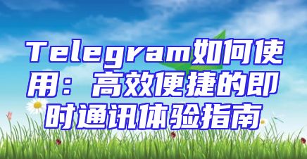 Telegram如何使用：高效便捷的即时通讯体验指南