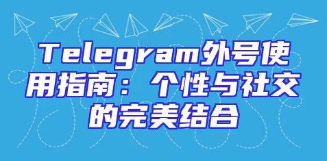 Telegram外号使用指南：个性与社交的完美结合