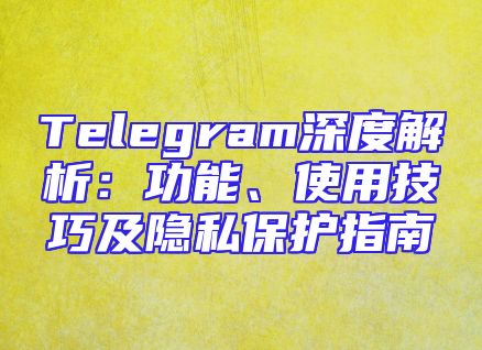 Telegram深度解析：功能、使用技巧及隐私保护指南