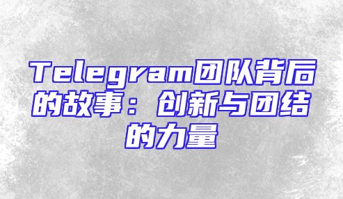 Telegram团队背后的故事：创新与团结的力量