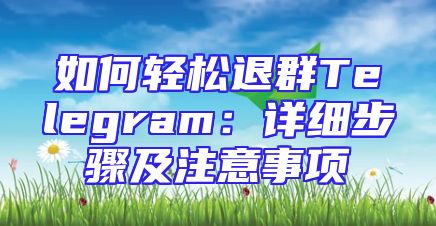 如何轻松退群Telegram：详细步骤及注意事项