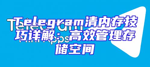 Telegram清内存技巧详解：高效管理存储空间