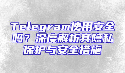 Telegram使用安全吗？深度解析其隐私保护与安全措施