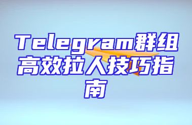 Telegram群组高效拉人技巧指南