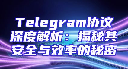 Telegram协议深度解析：揭秘其安全与效率的秘密