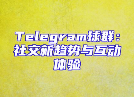 Telegram球群：社交新趋势与互动体验