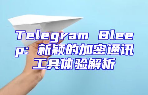 Telegram Bleep: 新颖的加密通讯工具体验解析