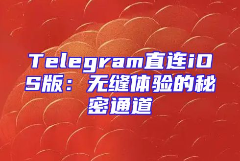 Telegram直连iOS版：无缝体验的秘密通道