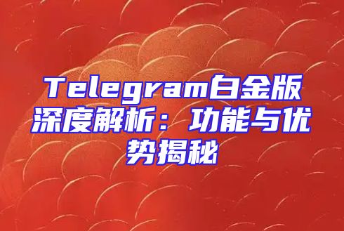 Telegram白金版深度解析：功能与优势揭秘