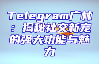 Telegram广林：揭秘社交新宠的强大功能与魅力