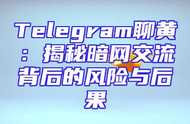 Telegram聊黄：揭秘暗网交流背后的风险与后果
