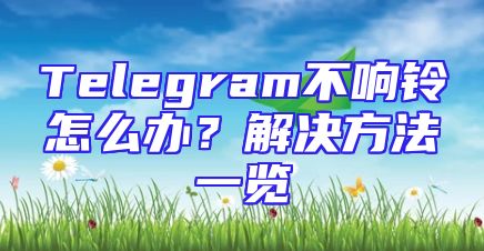 Telegram不响铃怎么办？解决方法一览