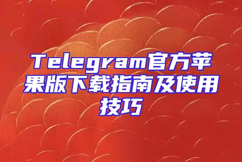 Telegram官方苹果版下载指南及使用技巧