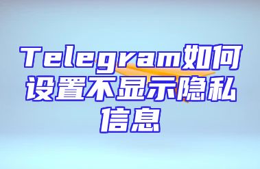 Telegram如何设置不显示隐私信息