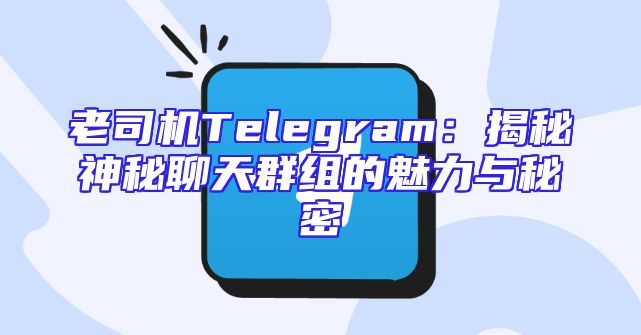 老司机Telegram：揭秘神秘聊天群组的魅力与秘密