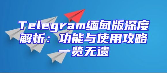 Telegram缅甸版深度解析：功能与使用攻略一览无遗