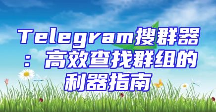 Telegram搜群器：高效查找群组的利器指南