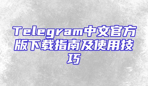 Telegram中文官方版下载指南及使用技巧