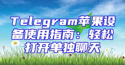 Telegram苹果设备使用指南：轻松打开单独聊天