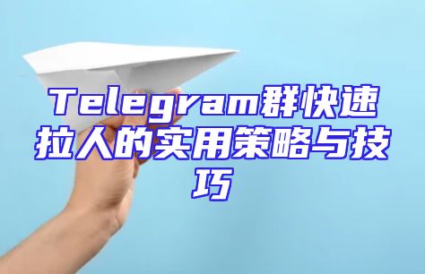 Telegram群快速拉人的实用策略与技巧